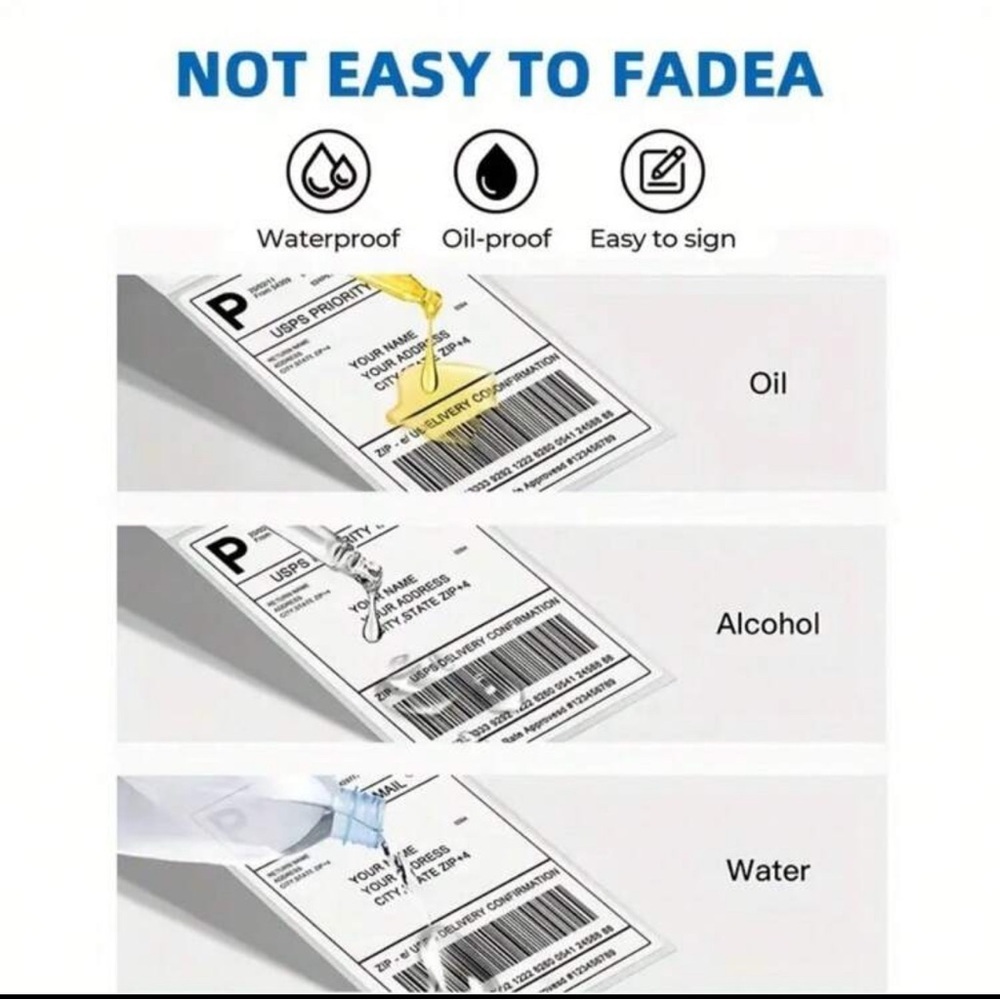 Direct Thermal Shipping Labels for Zebra & Rollo Printers, Fanfold 500 PCS 4x6” - Picture 16 of 16